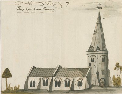 Iglesia de Thorpe Constantine: pintura en acuarela, nd [c.1784] de John Wright