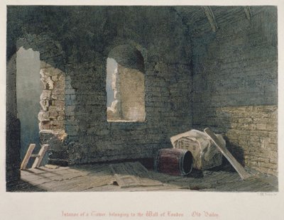 Vista interior de una torre perteneciente a London Wall en Old Bailey, Ciudad de Londres, 1851 de John Wykeham Archer