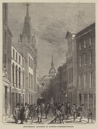Bocetos pintorescos de Londres, Lombard-Street de John Wykeham Archer