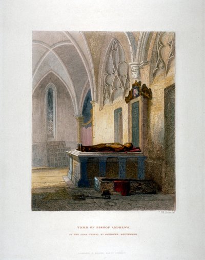 Tumba de Lancelot Andrews en la Capilla de la Virgen, Iglesia de St Saviour, Southwark, Londres, 1851 de John Wykeham Archer