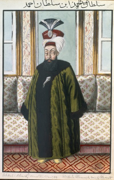 Abdul Hamid I (1725-1789), sultán entre 1774 y 1789, de «Serie de retratos de los emperadores de Turquía». de John Young