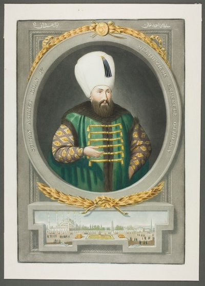 Achmet Kahn I, de Retratos de los Emperadores de Turquía de John Young