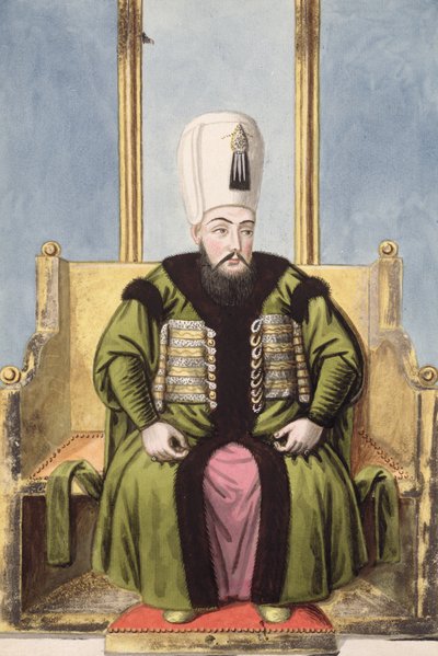 Ahmed I (1590-1617), sultán entre 1603 y 1617, de «Serie de retratos de los emperadores de Turquía». de John Young