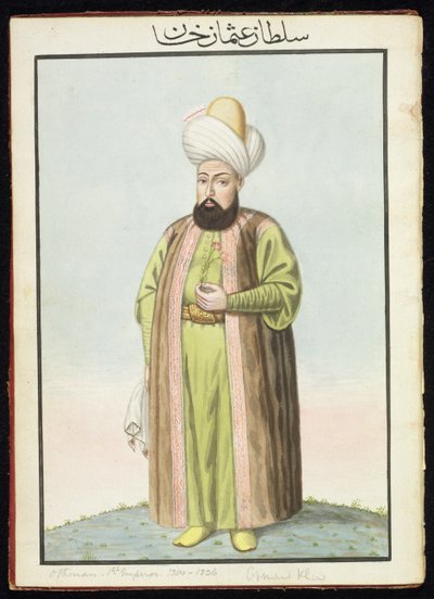 Othman (Osman) I (1259-1326), fundador del Imperio otomano, sultán entre 1299 y 1326, de «Serie de retratos de los emperadores de Turquía». de John Young