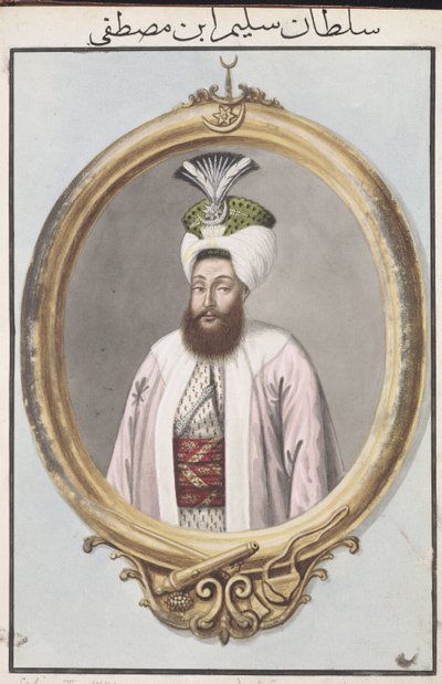 Selim III (1761-1808), sultán entre 1789 y 1807, de «Serie de retratos de los emperadores de Turquía». de John Young