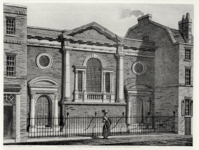 Iglesia de San Alphage, grabado por J. Skelton para la Serie Arquitectónica de Iglesias de Londres, pub. por J. Booth, 1814 de John after Coney