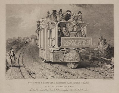 El coche de vapor de Londres y Birmingham del Dr. Church de John after Cooke