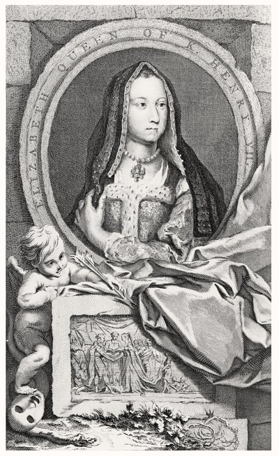 Retrato de Isabel de York (1465-1503) 1747 de John and Paul after Knapton