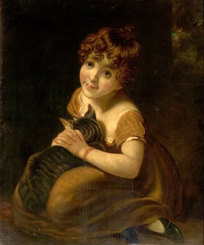 Niña con un gato de John attr.to Opie