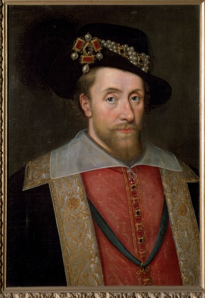 Retrato de Jacobo I, Rey de Inglaterra e Irlanda (Jacobo VI, Rey de Escocia) de John de (circle of) Critz