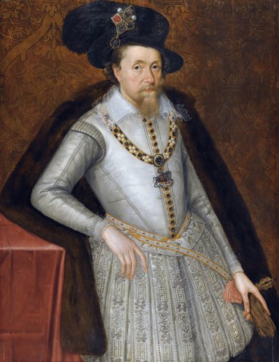 Retrato del Rey Jacobo I de Inglaterra (1566-1625) de John de Critz