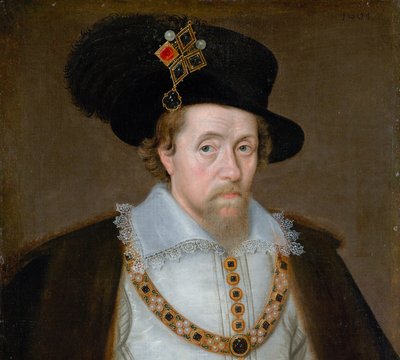 Jacobo VI y I, 1566 - 1625, Rey de Escocia 1567 - 1625, Rey de Inglaterra e Irlanda 1603 - 1625 de John de Critz