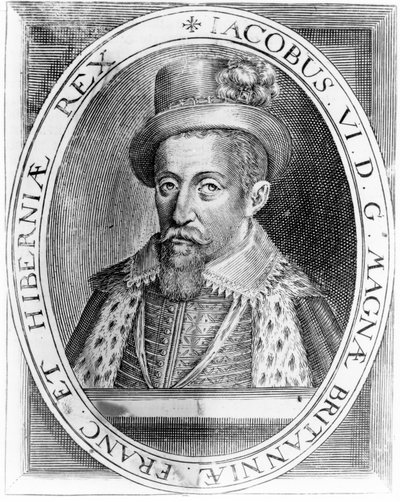 Jacobo VI de Escocia, impresión publicada por H. Jacopsen, 1618 de John de Critz