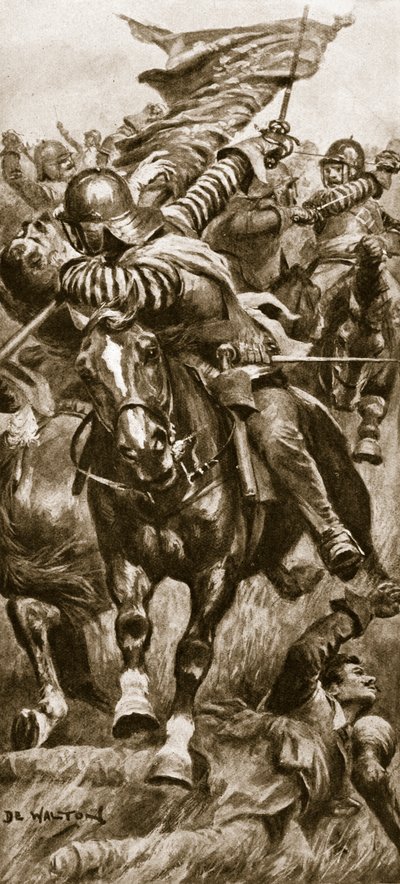 El teniente John Smith recuperando el estandarte del rey en Edgehill de John de Walton