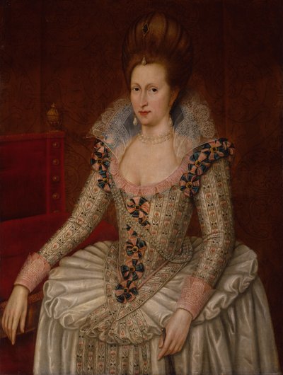 Reina Ana de Dinamarca, c.1605 (óleo sobre tabla) de John de the Elder (attr. to) Critz
