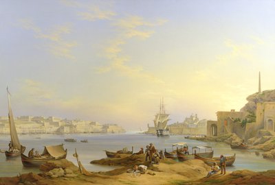 Gran Puerto, La Valeta, Malta (1850) de John or Giovanni Schranz