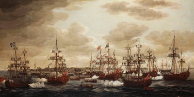 El desembarco de la princesa Carlota en Harwich en 1761, 1762 de John the Elder Cleveley