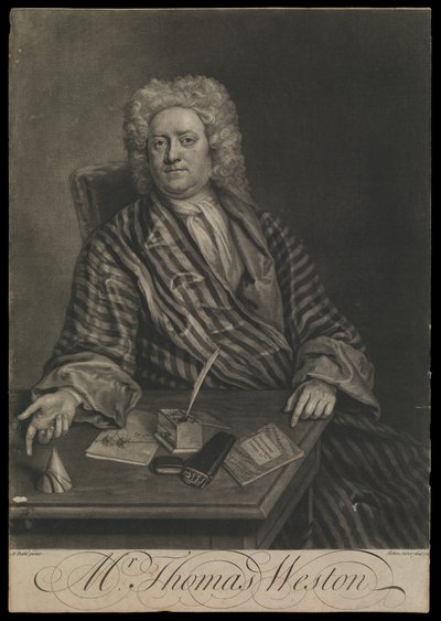 Thomas Weston, c.1725 (grabado, mezzotinta) de John the younger Faber