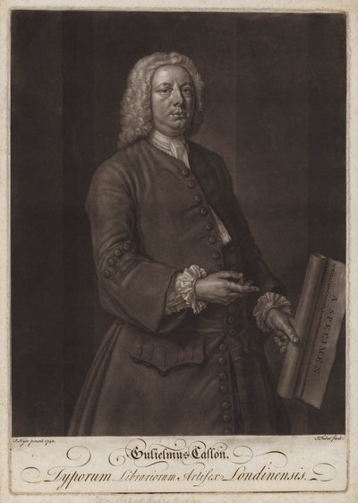 William Caslon, tipógrafo inglés (mezzotinta) de John the younger Faber