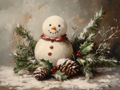 Un acogedor muñeco de nieve de invierno de Jolly and Dash