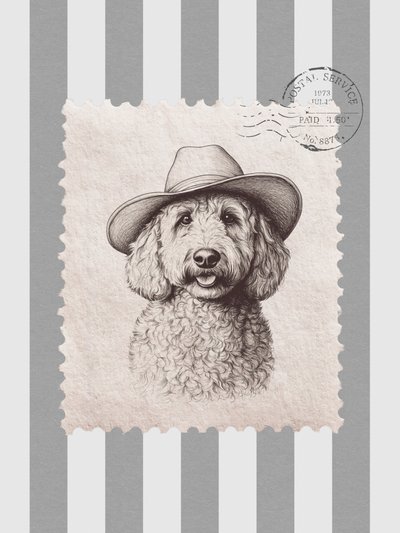 Sello del vaquero Goldendoodle de Jolly and Dash