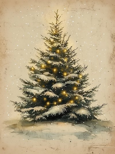 Árbol de Navidad nevado de Jolly and Dash