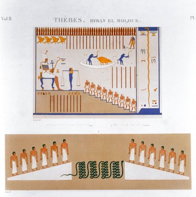 Ilustraciones de Frescos de Byban el Molouk, Tebas, Egipto, 1822 de Jomard