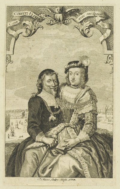 Doble retrato de Corfitz Ulfeldt y su esposa Leonora Christina, 1754 de Jonas Haas