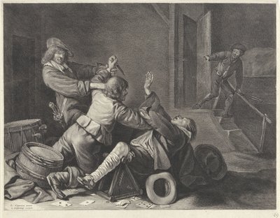 Lucha en un interior de Jonas Suyderhoef