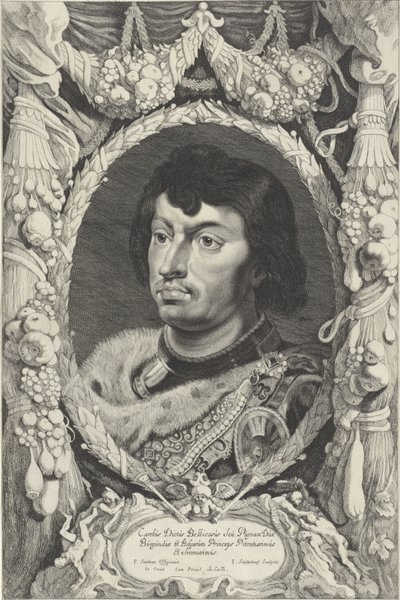 Retrato de Carlos el Temerario, duque de Borgoña Duces Burgundiae (título de la serie) de Jonas Suyderhoef
