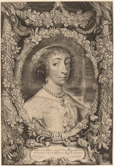 Henrietta Maria, Reina de Inglaterra de Jonas Suyderhoff after Sir Anthony van Dyck