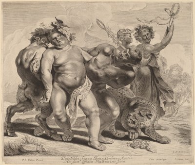 La embriaguez de Baco de Jonas Suyderhoff after Sir Peter Paul Rubens