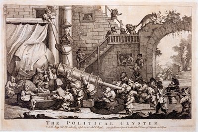 El clíster político, grabado por William Hogarth, 1757 de Jonathan Swift