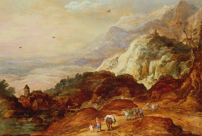 Paisaje Montañoso con Figuras y Mulas de Joos or Josse de Momper