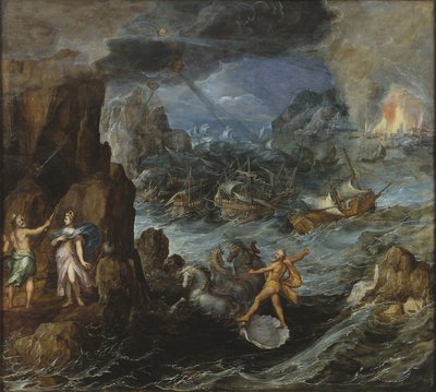 Naufragio de la flota griega en el viaje de regreso de Troya de Joos or Josse de Momper