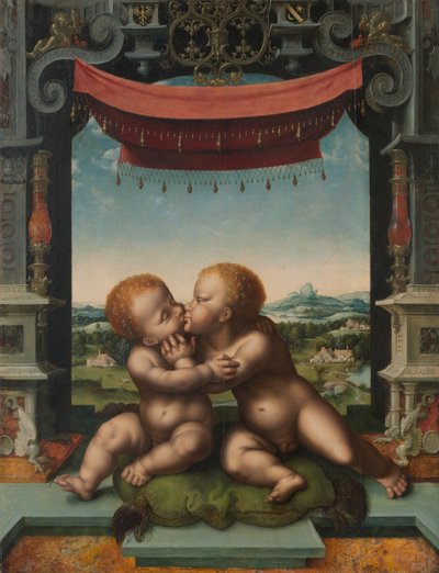 Los infantes Cristo y San Juan Bautista abrazándose de Joos van Cleve