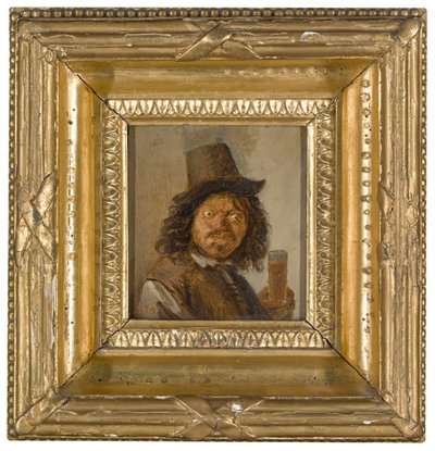 Retrato de un hombre agarrando una copa de Joos van Craesbeeck