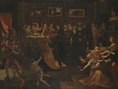 Banquete nocturno y mascarada de Joos van Winghe (copy after)