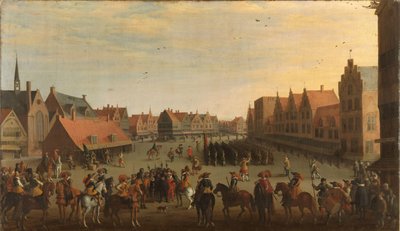 La disolución de los "Waardgelders" (mercenarios a sueldo del gobierno municipal) por el príncipe Maurits en Utrecht, el 31 de julio de 1618 de Joost Cornelisz Droochsloot