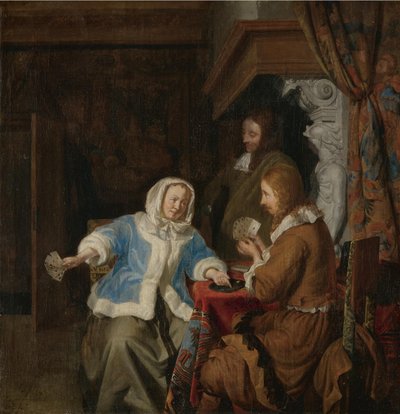 Jugadores de cartas en un interior de Joost van Geel