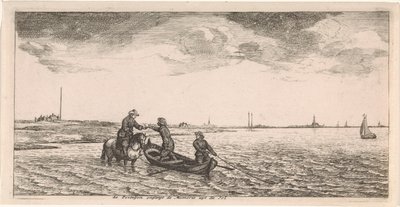 Recepción de correo por un cartero a caballo Postal (título de la serie) de Joost van Geel