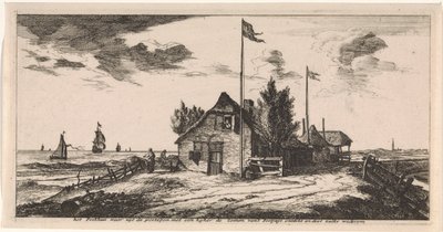 Casa de correos con un cartero al acecho Postal (título de la serie) de Joost van Geel