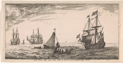 barcos en el mar Postal (título de la serie) de Joost van Geel