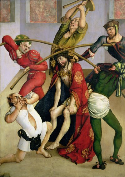 Cristo coronado de espinas (óleo sobre tabla) de Jorg I Breu