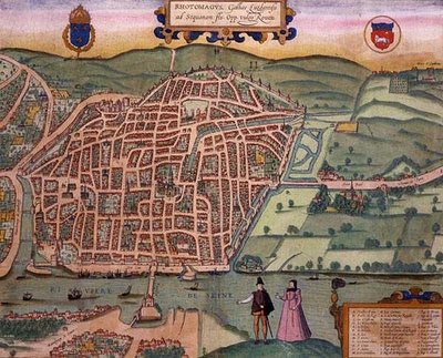 Mapa de Rouen, de 