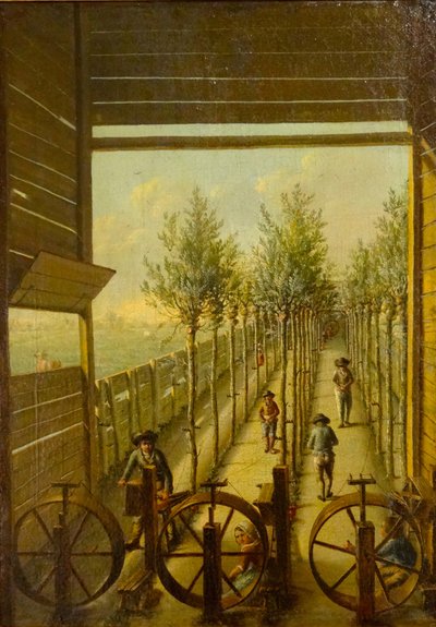 Kleingarenbaan en el Jaagpad de Gouda en 1795 de Joris Herst