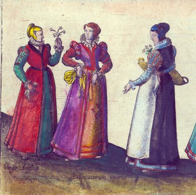 Mujeres inglesas de la era isabelina, 1598 de Joris Hoefnagel