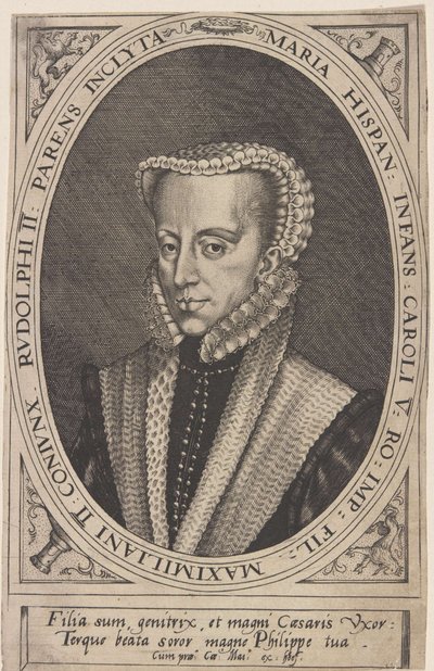 Georg Hoefnagel - María de Austria, Emperatriz del Sacro Imperio Romano Germánico de Joris Hoefnagel