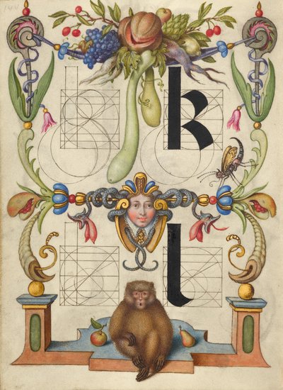Anleitung zum Konstruieren der Buchstaben k und l de Joris Hoefnagel
