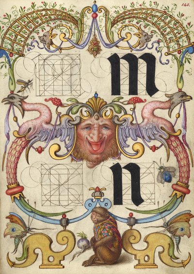 Anleitung zum Konstruieren der Buchstaben m und n de Joris Hoefnagel